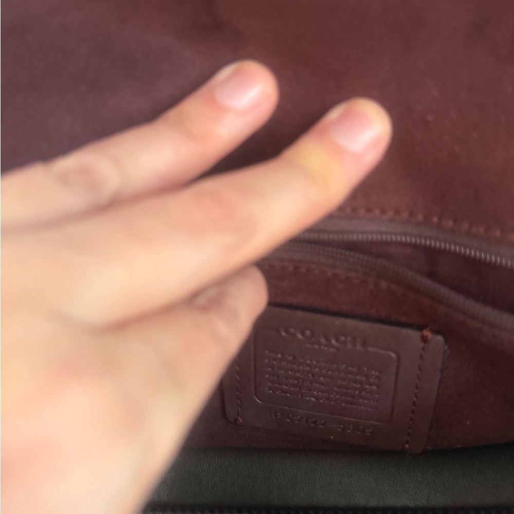 Coach Red and Brown Clutch with Black Accents - Picture 4 of 10